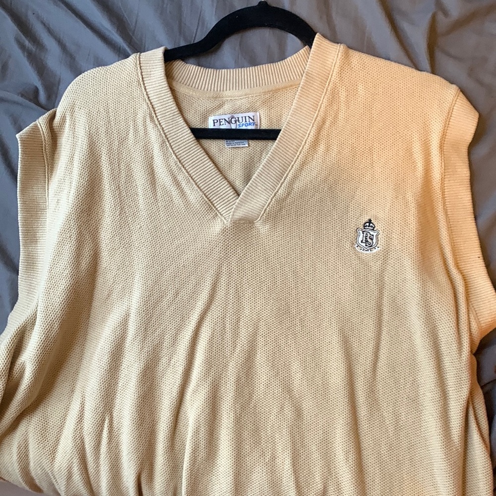 Tan Penguin Sweater Vest